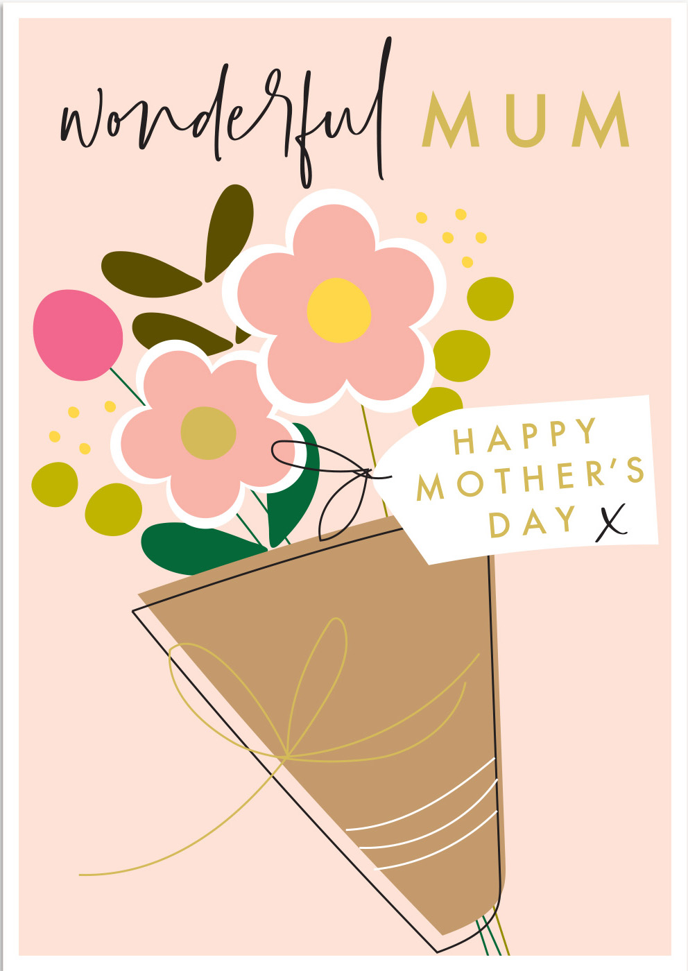 Mothers Day Card: Wonderful Mum Bouquet