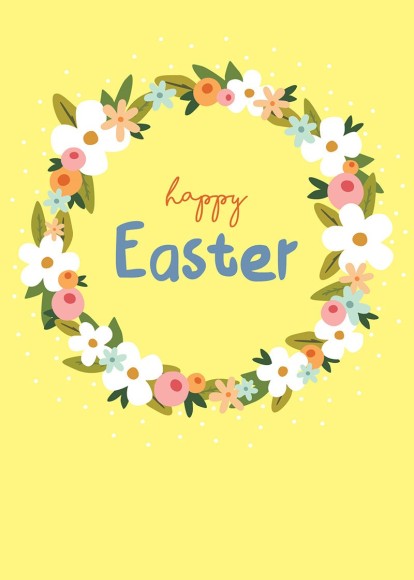Easter Card: Floral Wreath