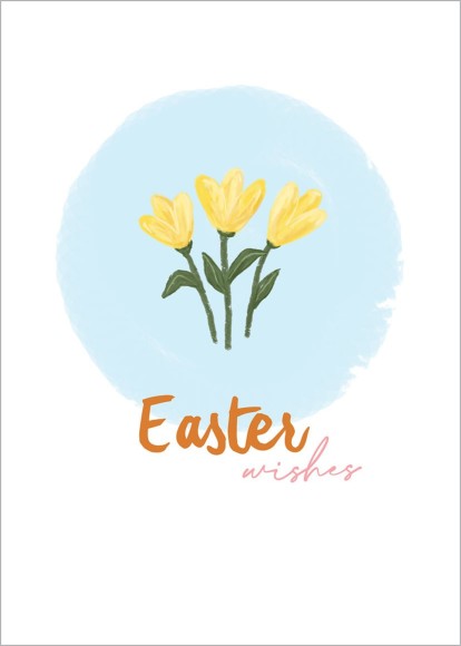 Easter Card: Easter Wish Yellow Flower