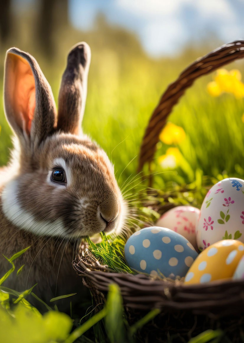 Easter Card: Bunny and Basket