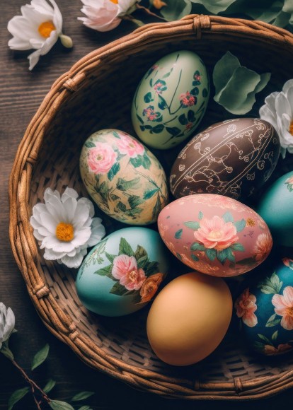 Easter Card: Hand Painted Eggs