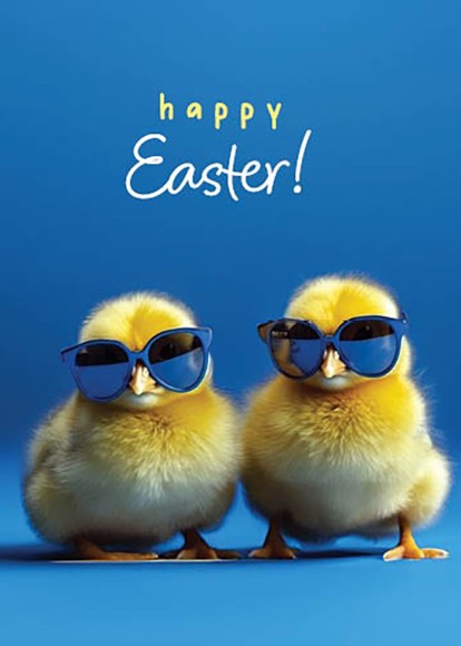 Easter Card: Two Chicks