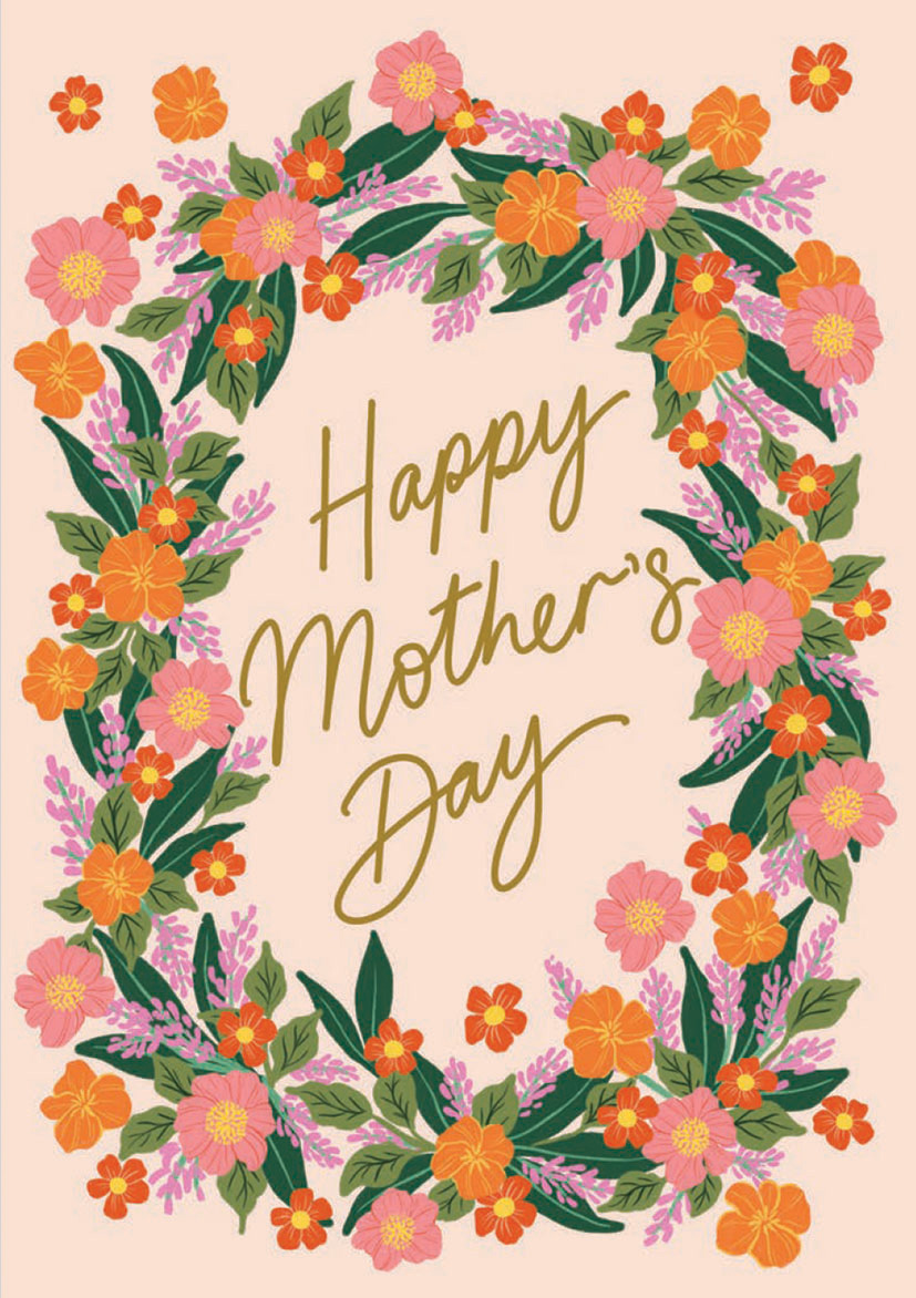 Mothers Day Card: Apurva Floral Full Wreath