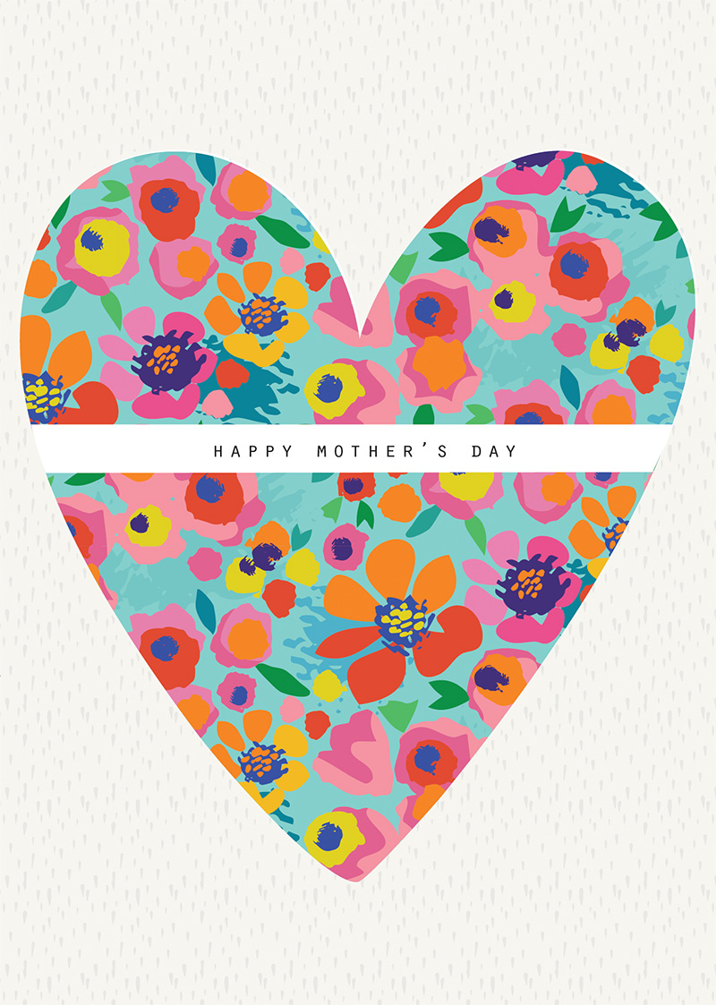 Mothers Day Card: Rio Brights Floral Heart