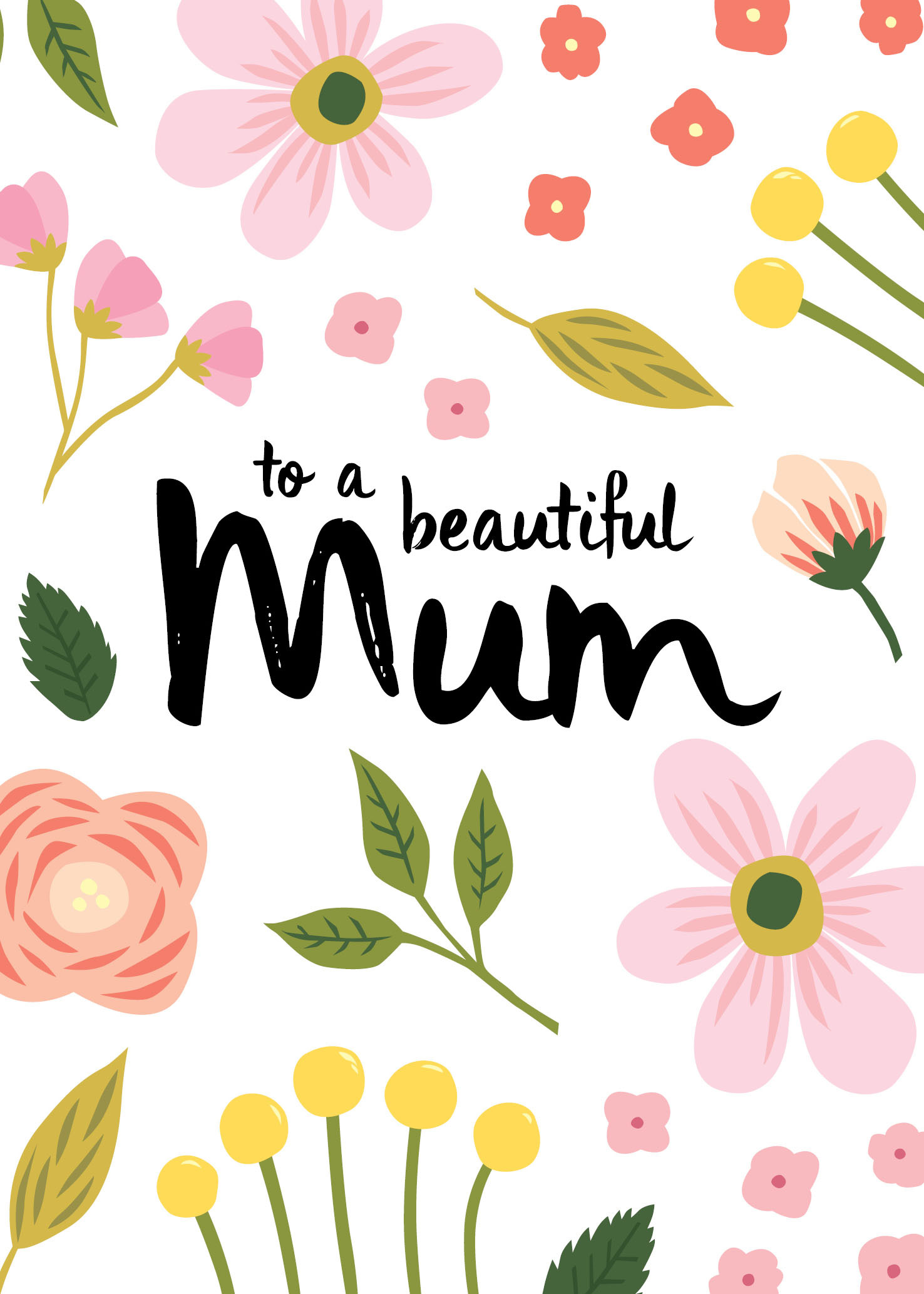 Mothers Day Card: Beautiful Mum