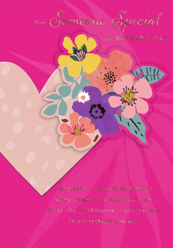 Mothers Day Card: Heart Flowers