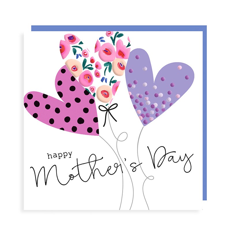 Mothers Day Card: Heart Balloons