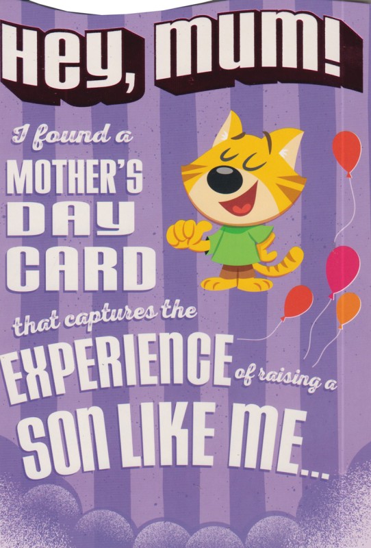 Mothers Day Card: Lge From Son Hum Hey Mum