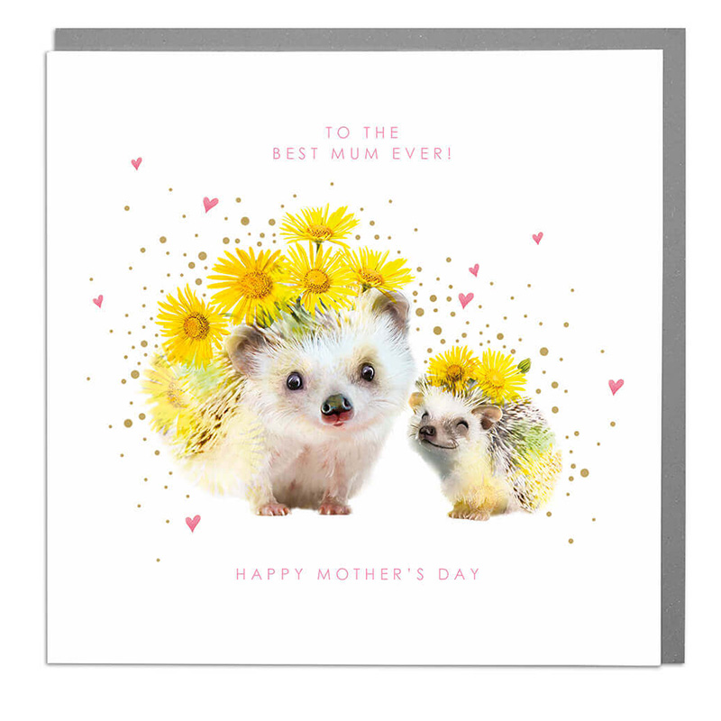 Mothers Day Card: Best Mum Hedgehogs