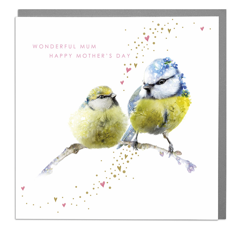 Mothers Day Card: Wonderful Mum Blue Tit