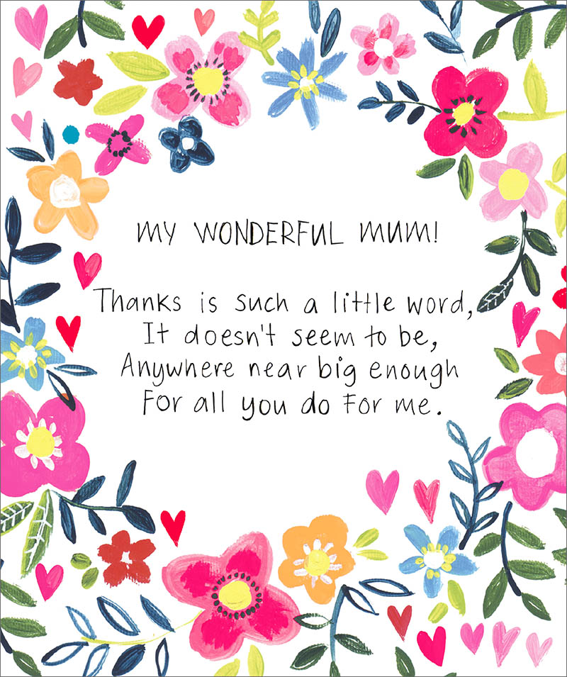 Mothers Day Card: Senti Open Poem Of Thanks