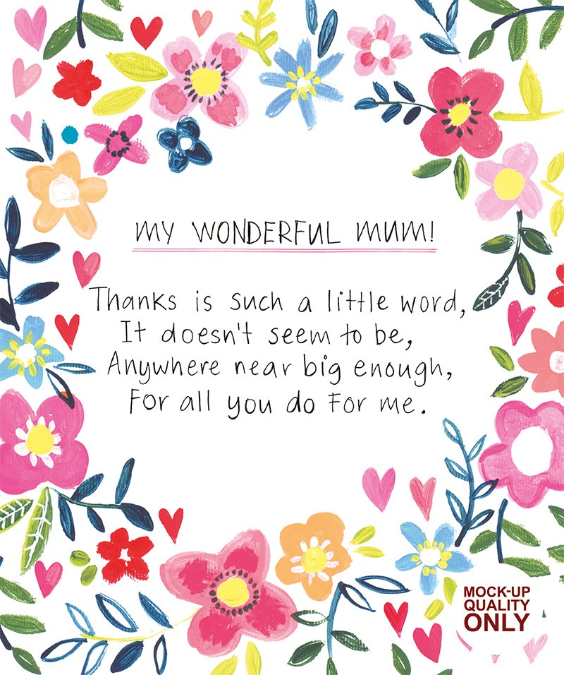 Mothers Day Card: Senti Wonderful Mum