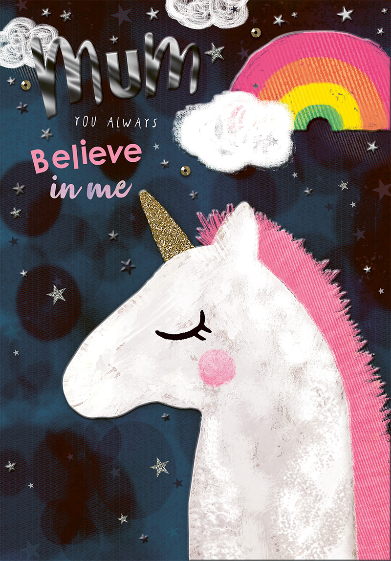 Mothers Day Card: Unicorn Believe