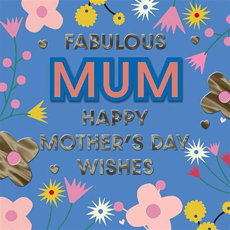 Mothers Day Card: Blue Pink Flrl