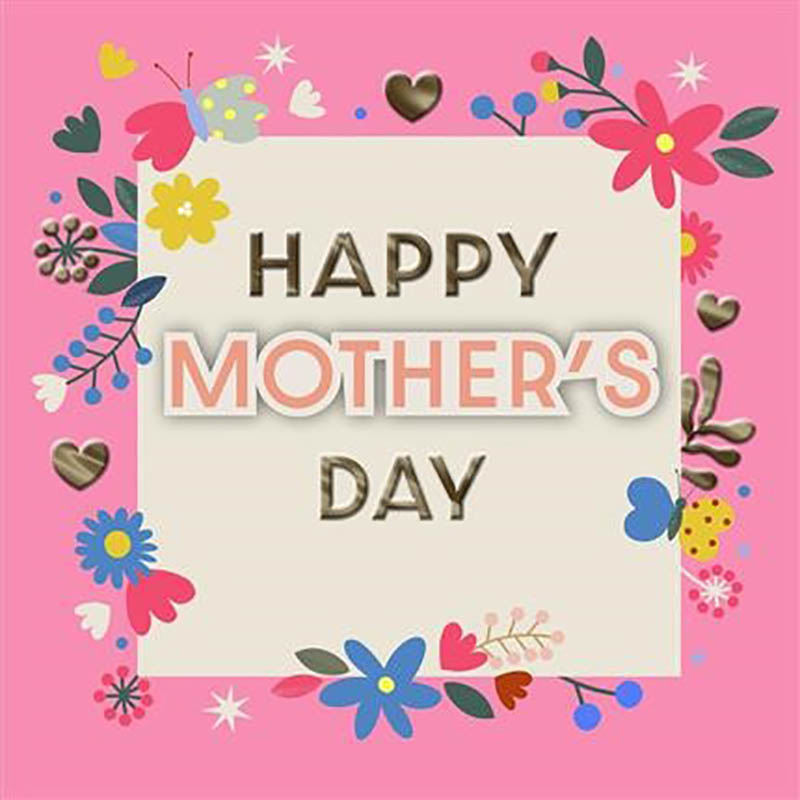 Mothers Day Card: Pink Border