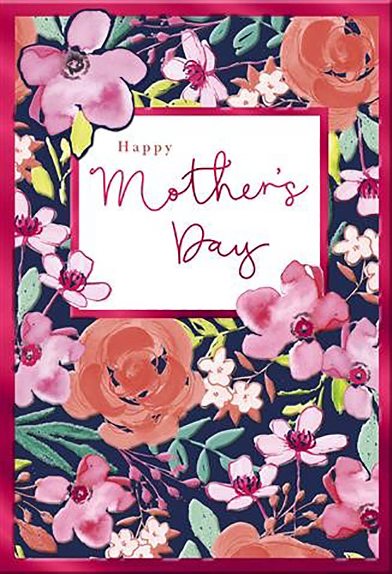 Mothers Day Card: Floral Border