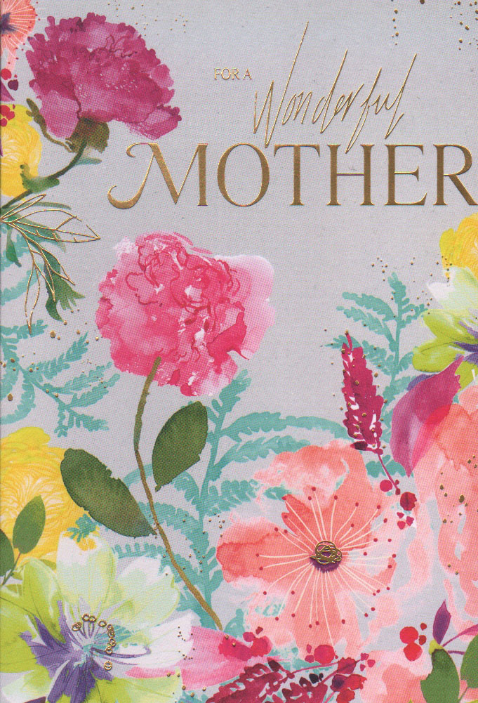 Mothers Day Card: Wonderful Mother Flowers