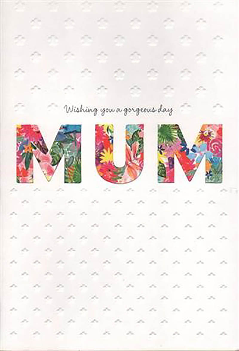Mothers Day Card: Floral Letters