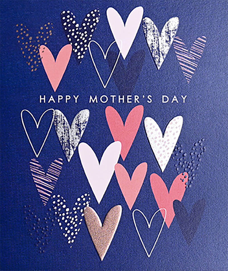 Mothers Day Card: Rose Fizz Hearts