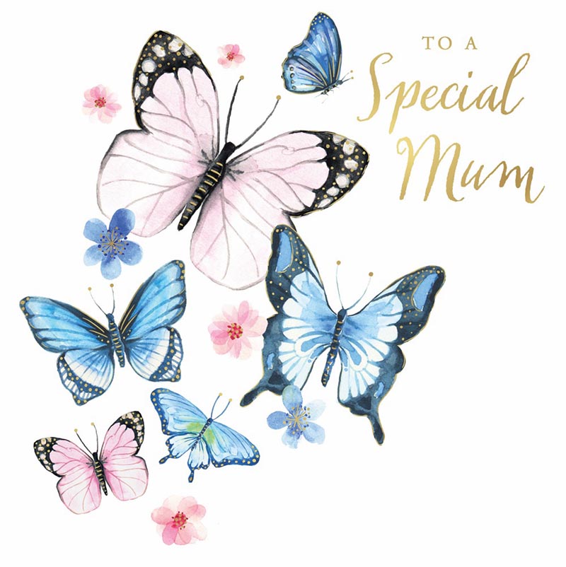 Mothers Day Card: Clementine Mum Butterflies