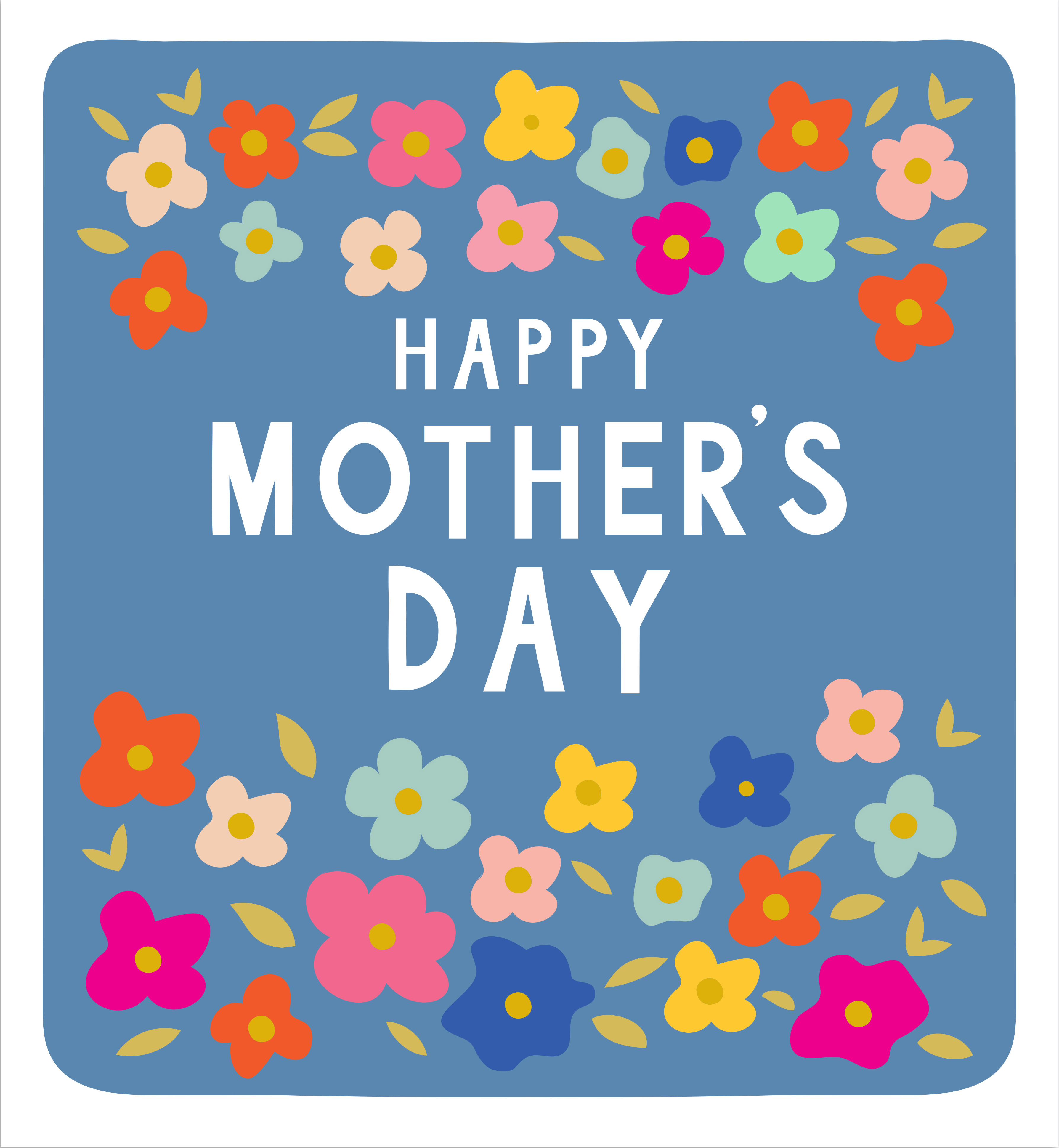 Mothers Day Card: Blue Floral