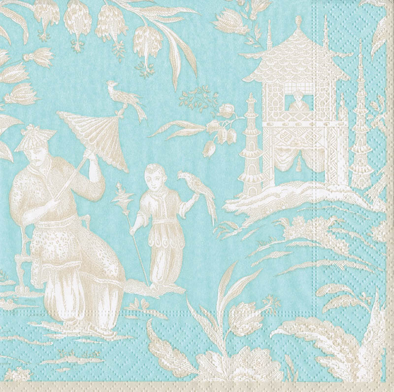 Napkin (Lunch): Toile Robins Egg
