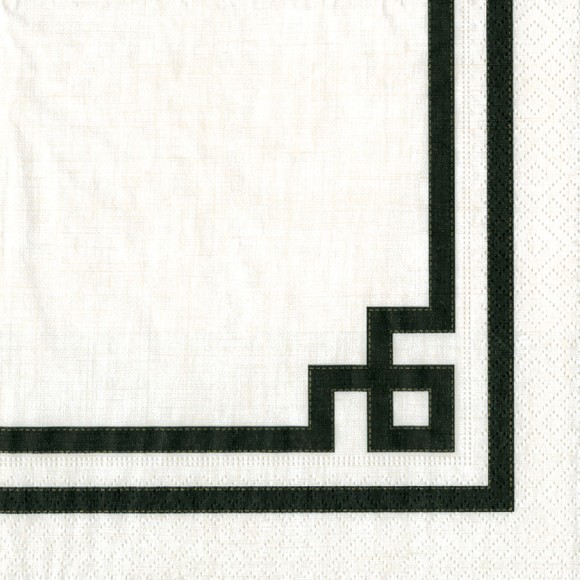 Napkin (Cocktail): Rive Gauche Black White