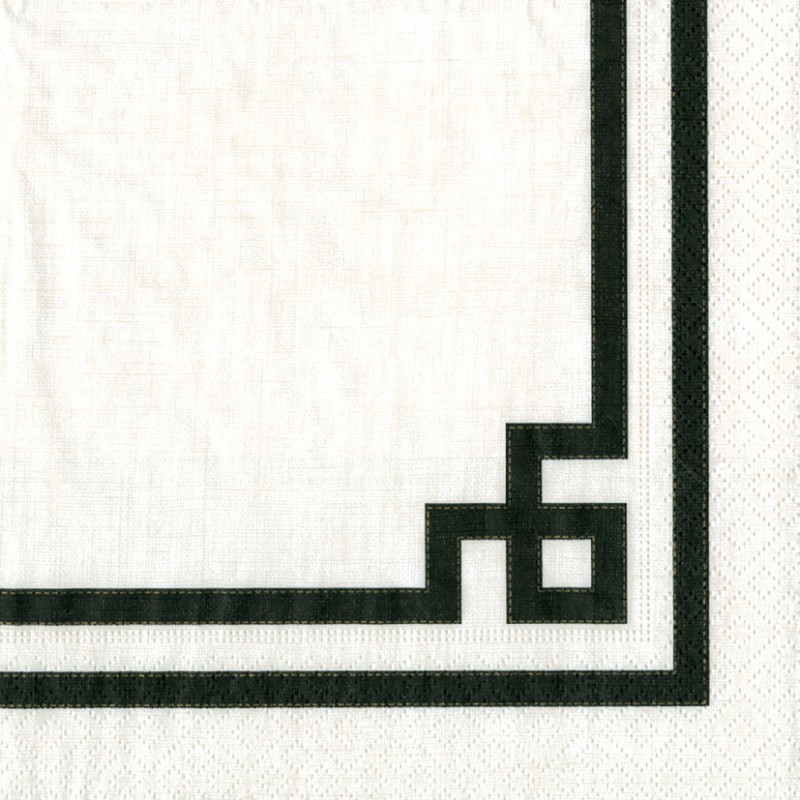 Napkin (Lunch): Rive Gauche Black White