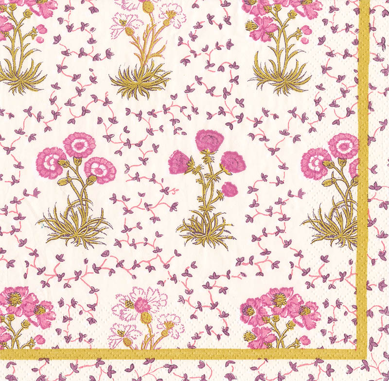 Napkin (Cocktail): Semis De Fleurs Pink