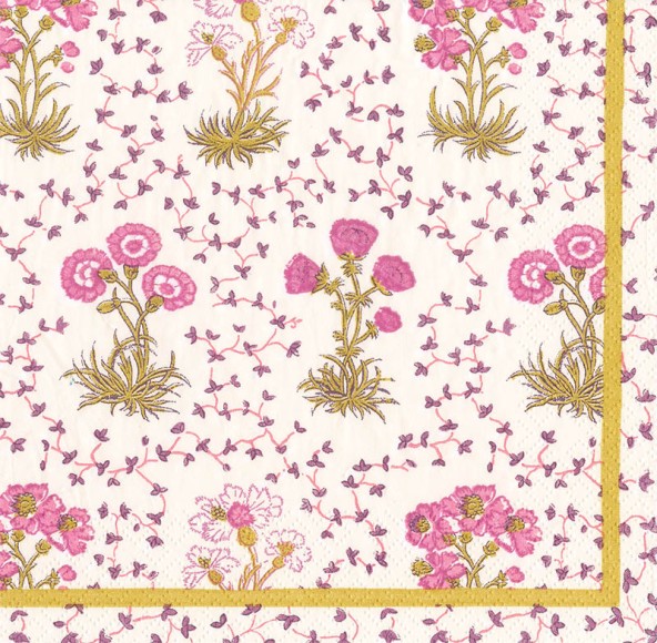 Napkin (Lunch): Semis De Fleurs Pink