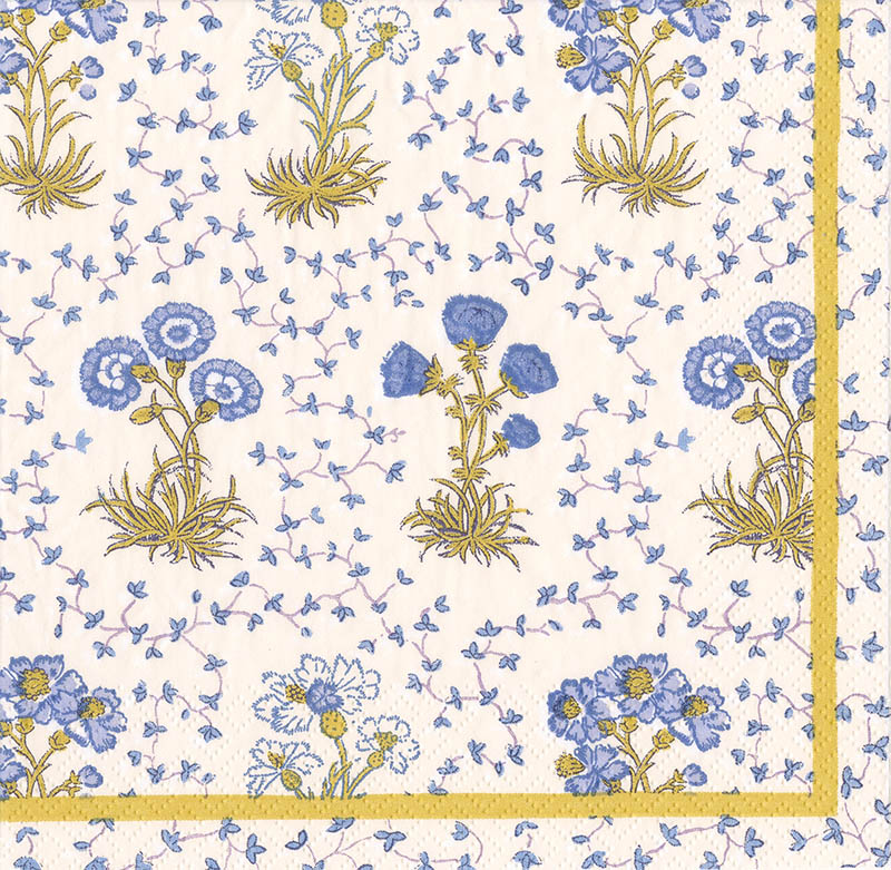 Napkin (Cocktail): Semis De Fleurs Blue
