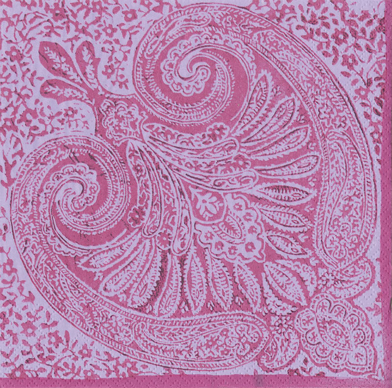 Napkin (Cocktail): Paisley Medallion Raspberry