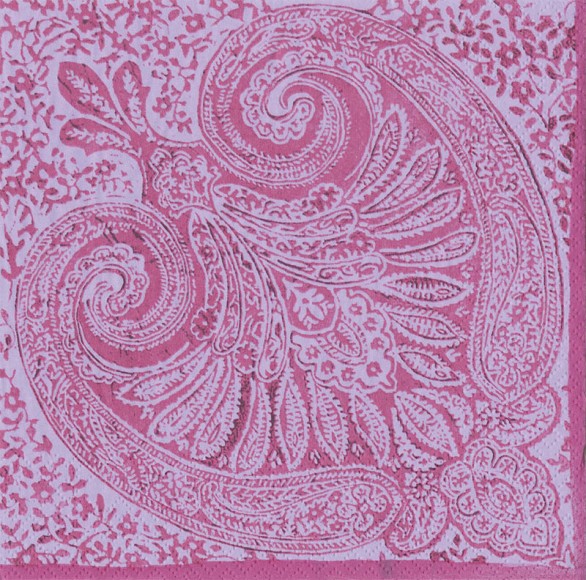 Napkin (Lunch): Paisley Medallion Raspberry