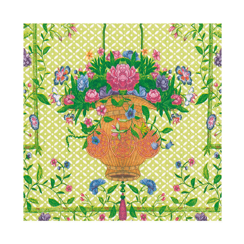 Napkin (Lunch): Wicker Basket Green