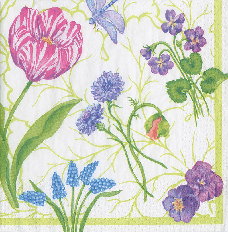 Napkin (Lunch): Floral Majolica