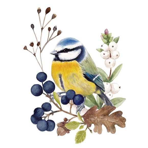 Napkin (Cocktail): Bird In Nature