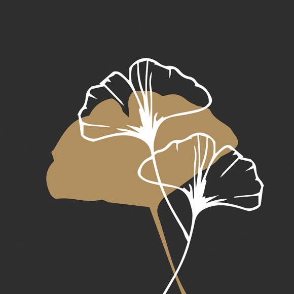 Napkin (Lunch): Golden Gingko Black