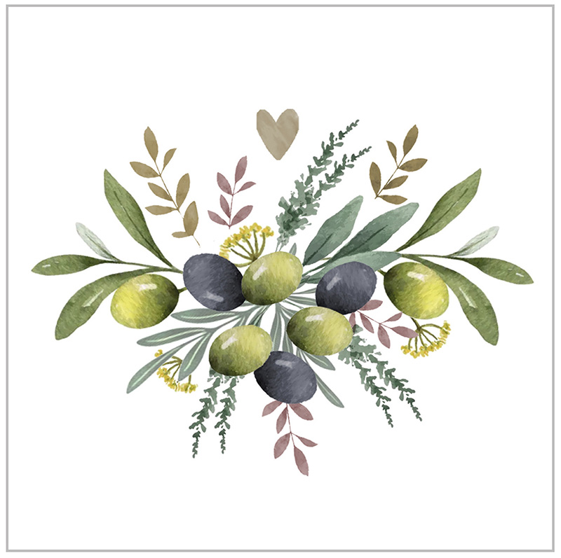 Napkin (Cocktail): Olive & Herbs