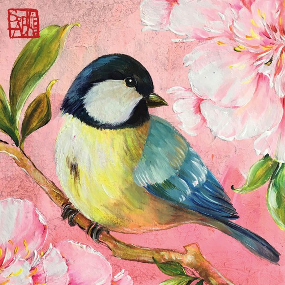 Napkin (Lunch): Bird On Rose