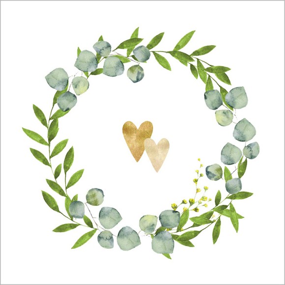 Napkin (Lunch): Two Hearts
