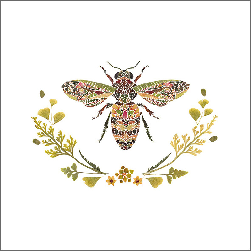 Napkin (Lunch): Green Bee