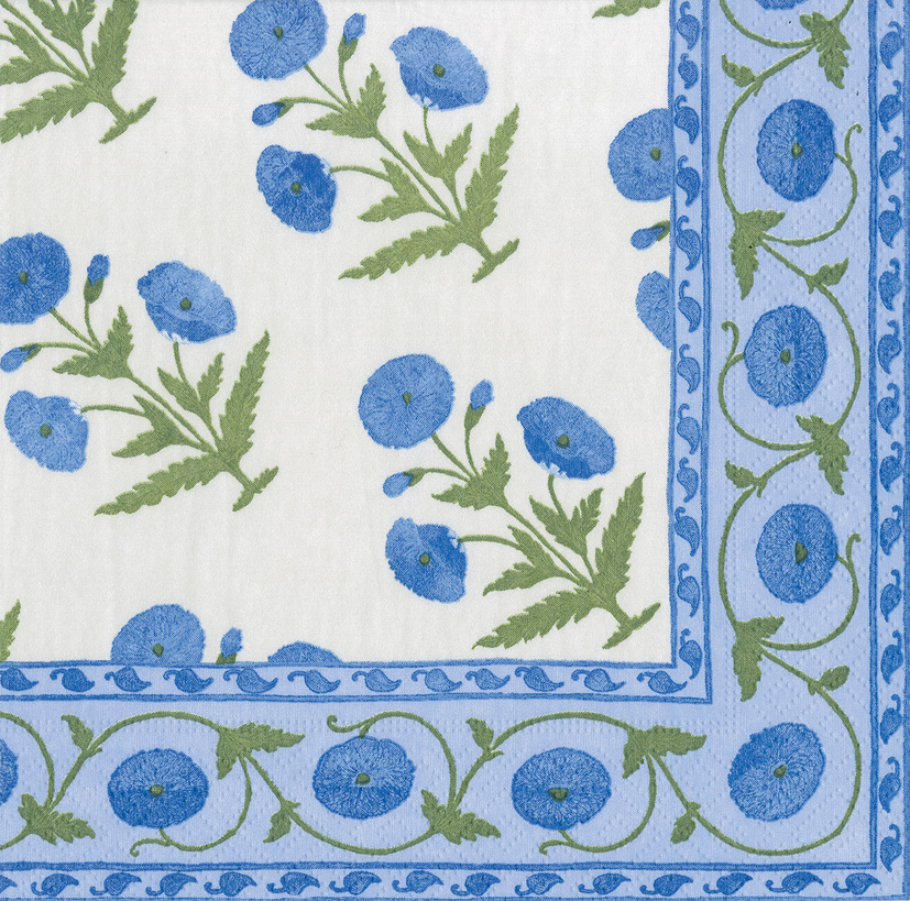 Lunch Napkin Pack - Indian Poppy Blue