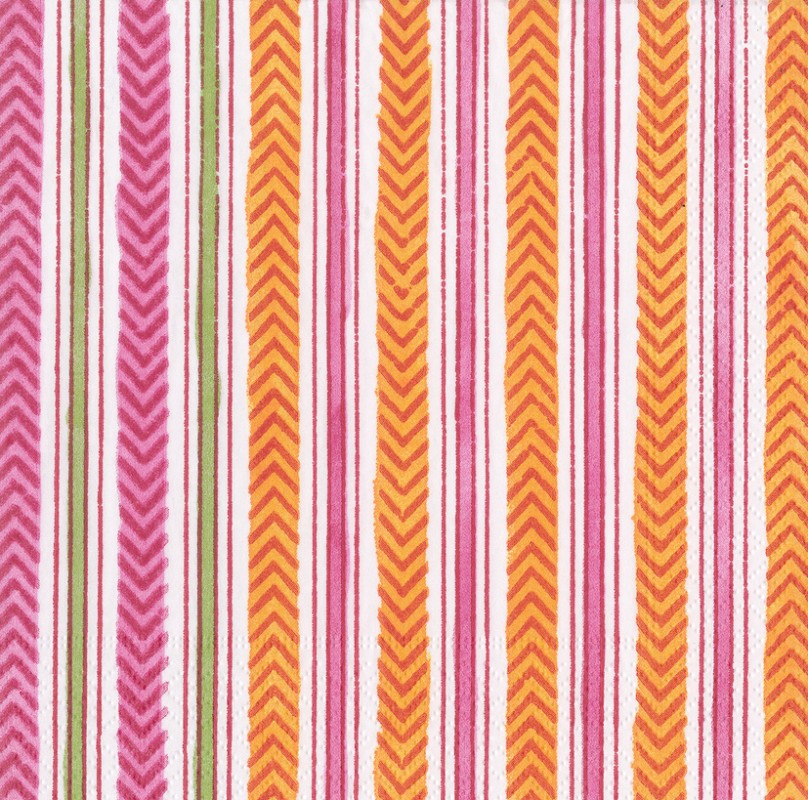 Cocktail Napkin Pack - Stripe Fuchsia