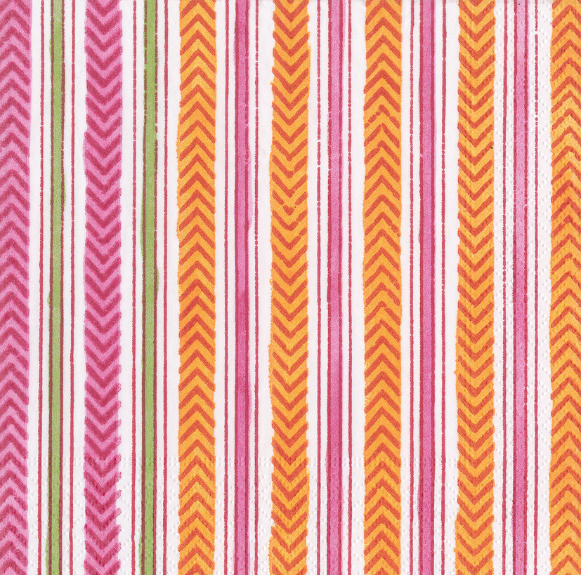 Lunch Napkin Pack - Stripe Fuchsia