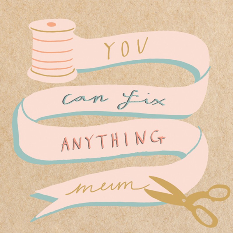 Mothers Day Card: Make Do Mend Square Fix Anythng