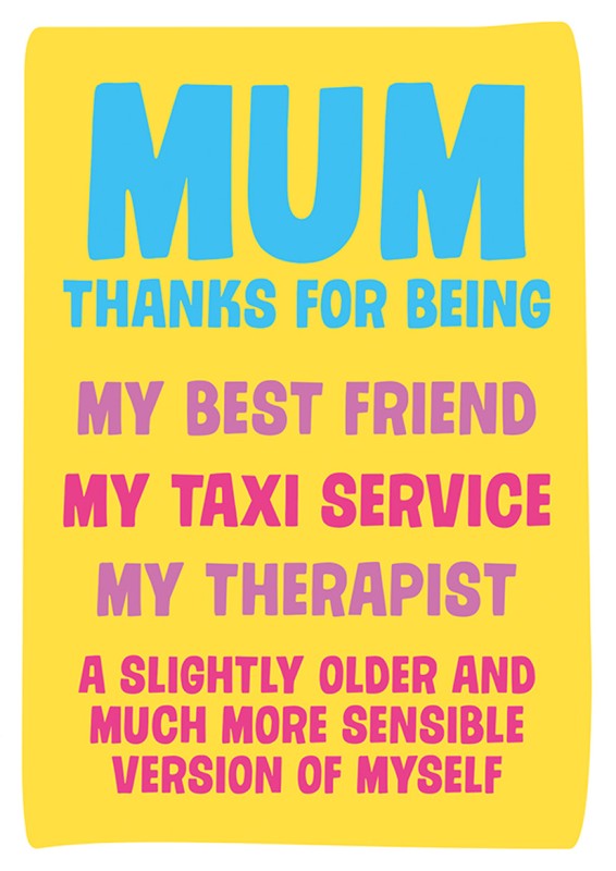 Mothers Day Card: Best Friend Taxi Service