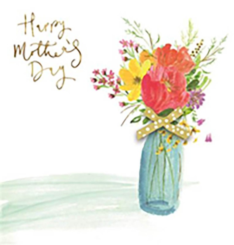 Mothers Day Card: Vase And Bouquet