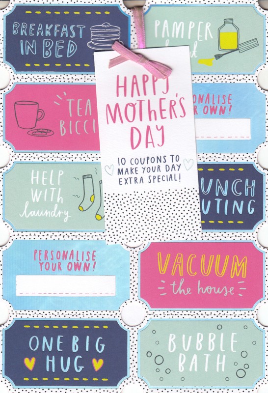Mothers Day Card: Lg Tear Off Vouchers