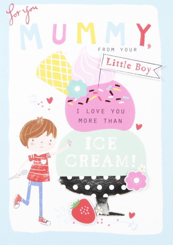 Mothers Day Card: From Son Juv Cute