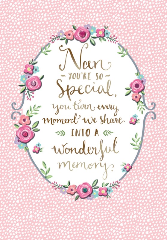 Mothers Day Card: Nan Special Floral